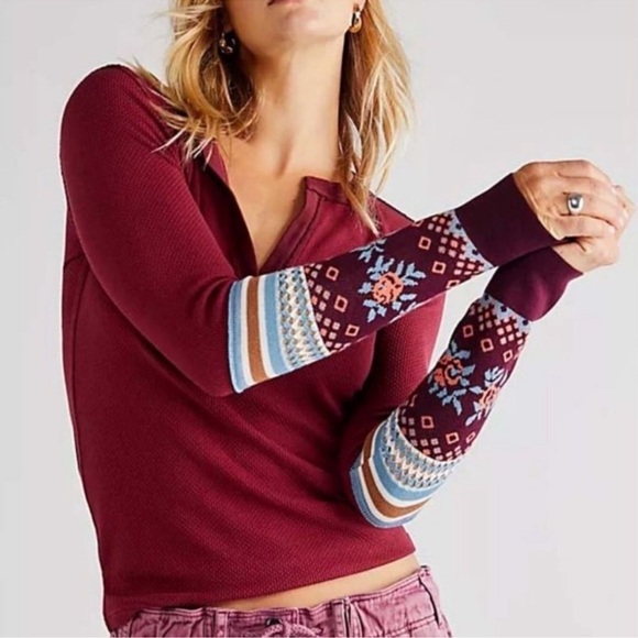 NWT Free People Mikah Layering Cuff Wine Combo - Picture 1 of 12